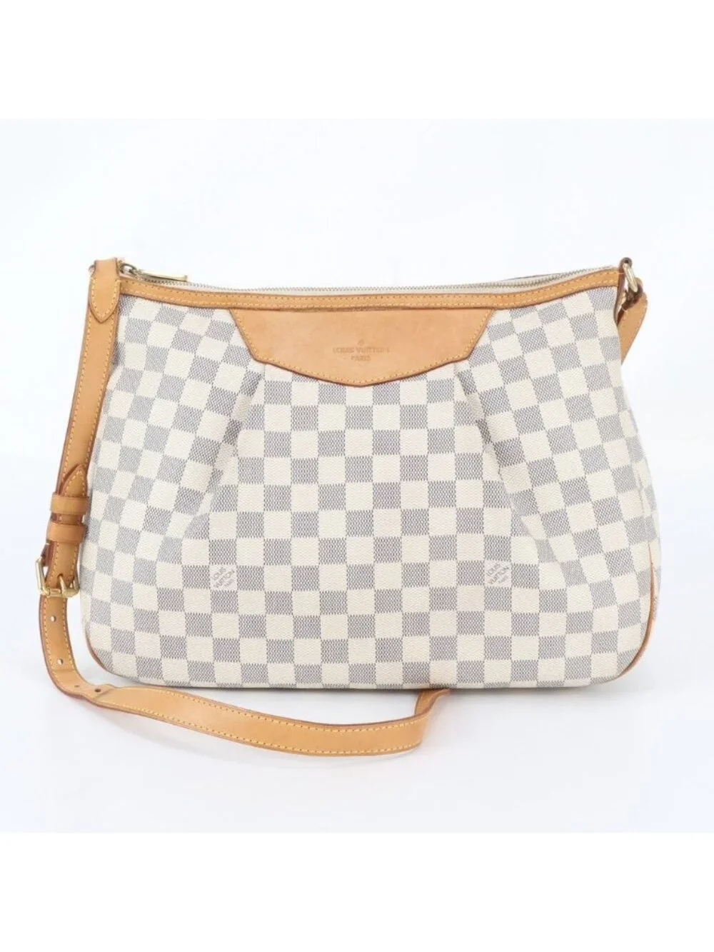 Louis Vuitton Damier Azur Syracuse MM Leather Shoulder Bag Crossbody
